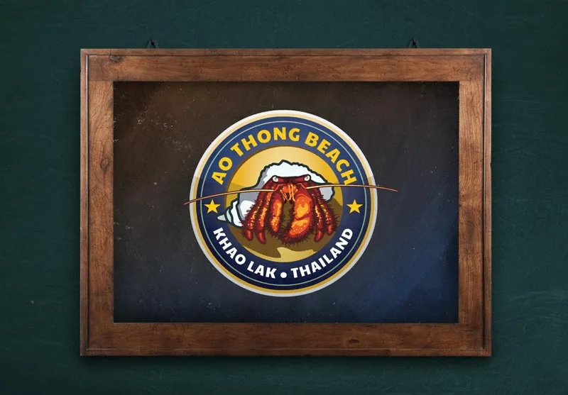 Ao Thong Beach chalkboard-style logo